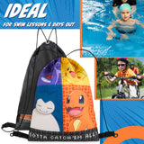 Pokemon Kids Drawstring Bag - Pikachu String Swim Bag for School, Sports, PE Bag - Get Trend