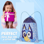 Bluey Drawstring Swim Bag for Kids, String Swimming Bag, School, Sports, Travel, PE Bag - Get Trend