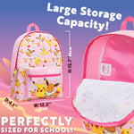 Pokemon Backpack for Kids Teenagers Pikachu Rucksack School Bag with Zipped Pockets Adjustable Straps Charizard Daypack for Travel Sports Anime Gifts - Get Trend