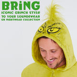 The Grinch Mens Fleece Hooded Onesie, Fluffy Loungewear - Funny Gifts for Him - Get Trend