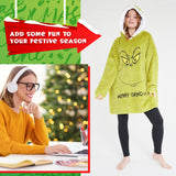 The Grinch Womens Oversized Fleece Hoodie, Cosy Loungewear - Gifts for Women Green - Get Trend