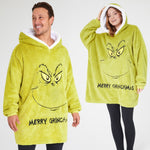 The Grinch Womens Oversized Fleece Hoodie, Cosy Loungewear - Gifts for Women Green - Get Trend
