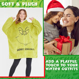 The Grinch Womens Oversized Fleece Hoodie, Cosy Loungewear - Gifts for Women Green - Get Trend