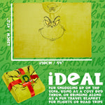 The Grinch Fleece Bed Blanket, Soft Bed Throw 150x120cm - Festive Gifts (Green) - Get Trend