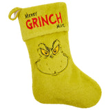 The Grinch Fluffy Christmas Stocking, Funny Festive Hanging Xmas Decor 44cm - Get Trend