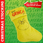 The Grinch Fluffy Christmas Stocking, Funny Festive Hanging Xmas Decor 44cm - Get Trend