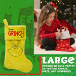 The Grinch Fluffy Christmas Stocking, Funny Festive Hanging Xmas Decor 44cm - Get Trend