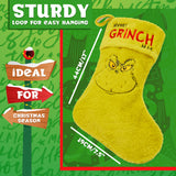 The Grinch Fluffy Christmas Stocking, Funny Festive Hanging Xmas Decor 44cm - Get Trend
