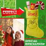 The Grinch Fluffy Christmas Stocking, Funny Festive Hanging Xmas Decor 44cm - Get Trend