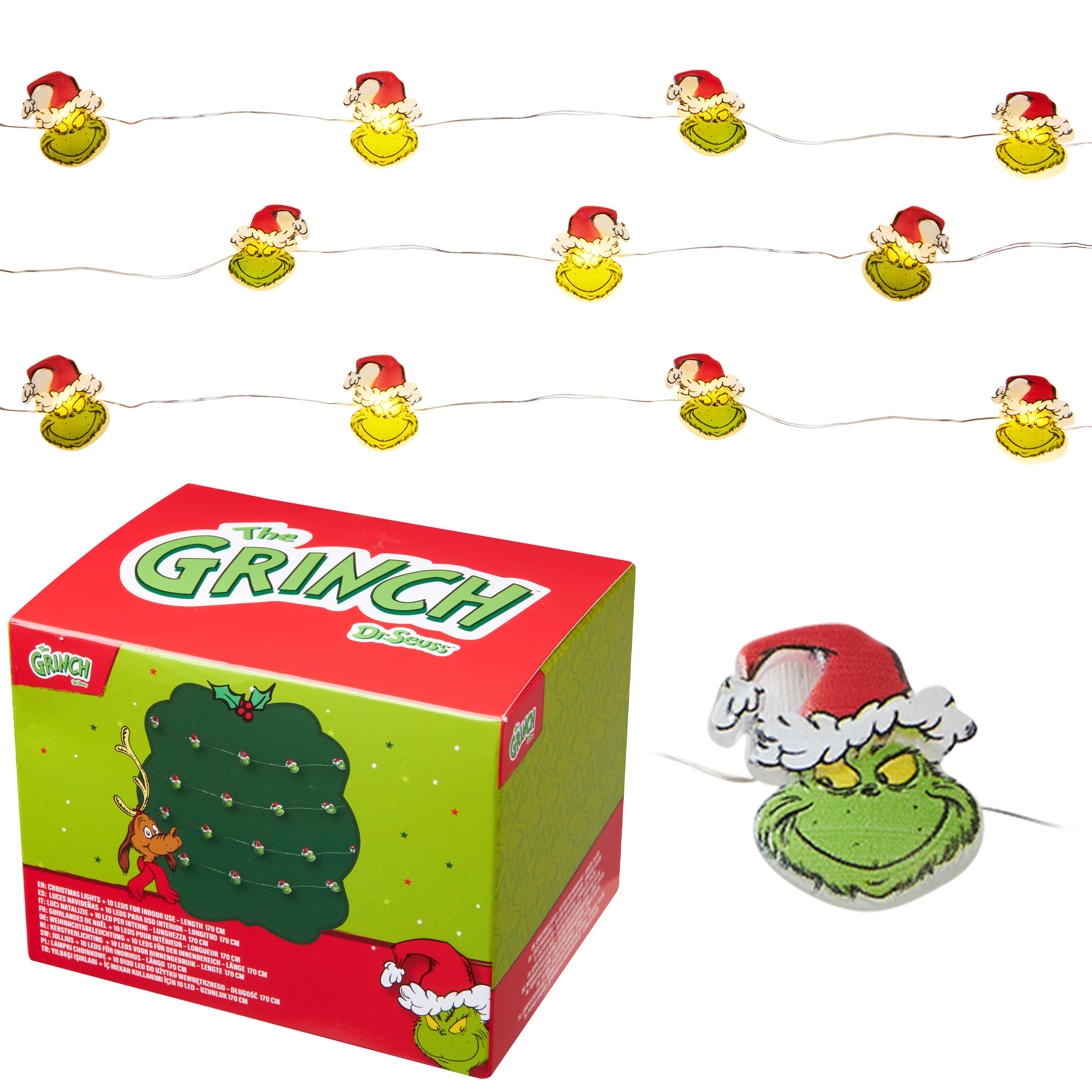 The Grinch LED Christmas String Lights, Battery Operated 170cm Fairy Lights (Green 2D) - Get Trend