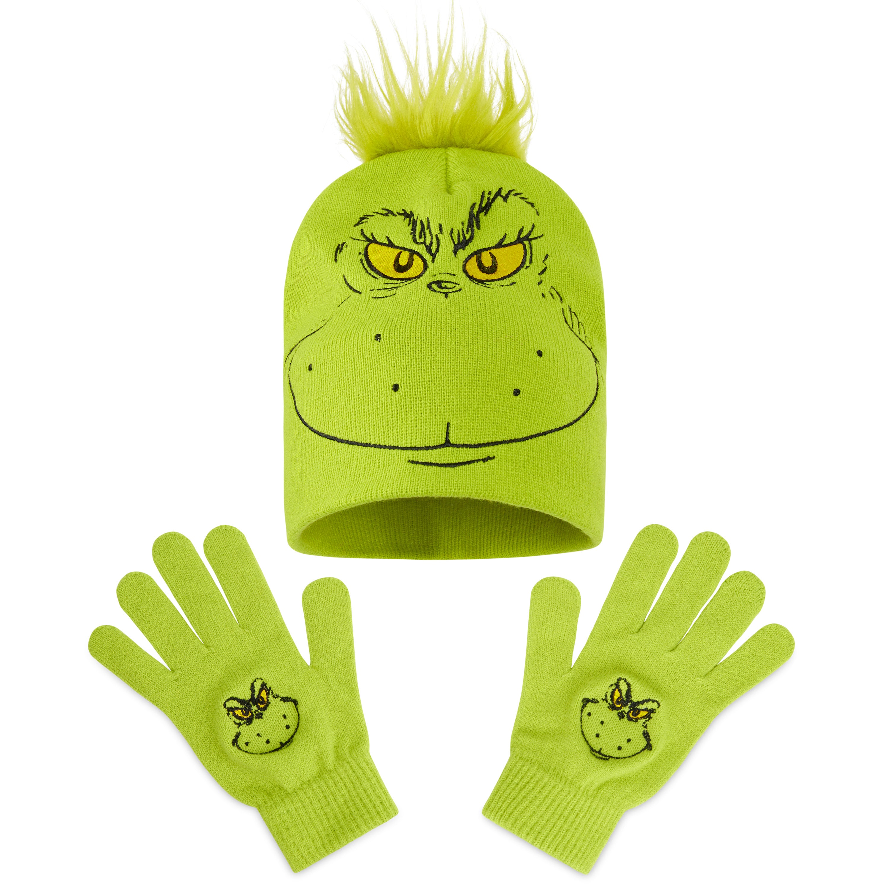 The Grinch Hat Scarf and Gloves Ladies Winter Accessories, Funny Hat Hand Warmer Long Hat Mitten - Gifts for Her - Get Trend