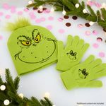 The Grinch Hat Scarf and Gloves Ladies Winter Accessories, Funny Hat Hand Warmer Long Hat Mitten - Gifts for Her - Get Trend