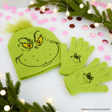 The Grinch Hat Scarf and Gloves Ladies Winter Accessories, Funny Hat Hand Warmer Long Hat Mitten - Gifts for Her - Get Trend