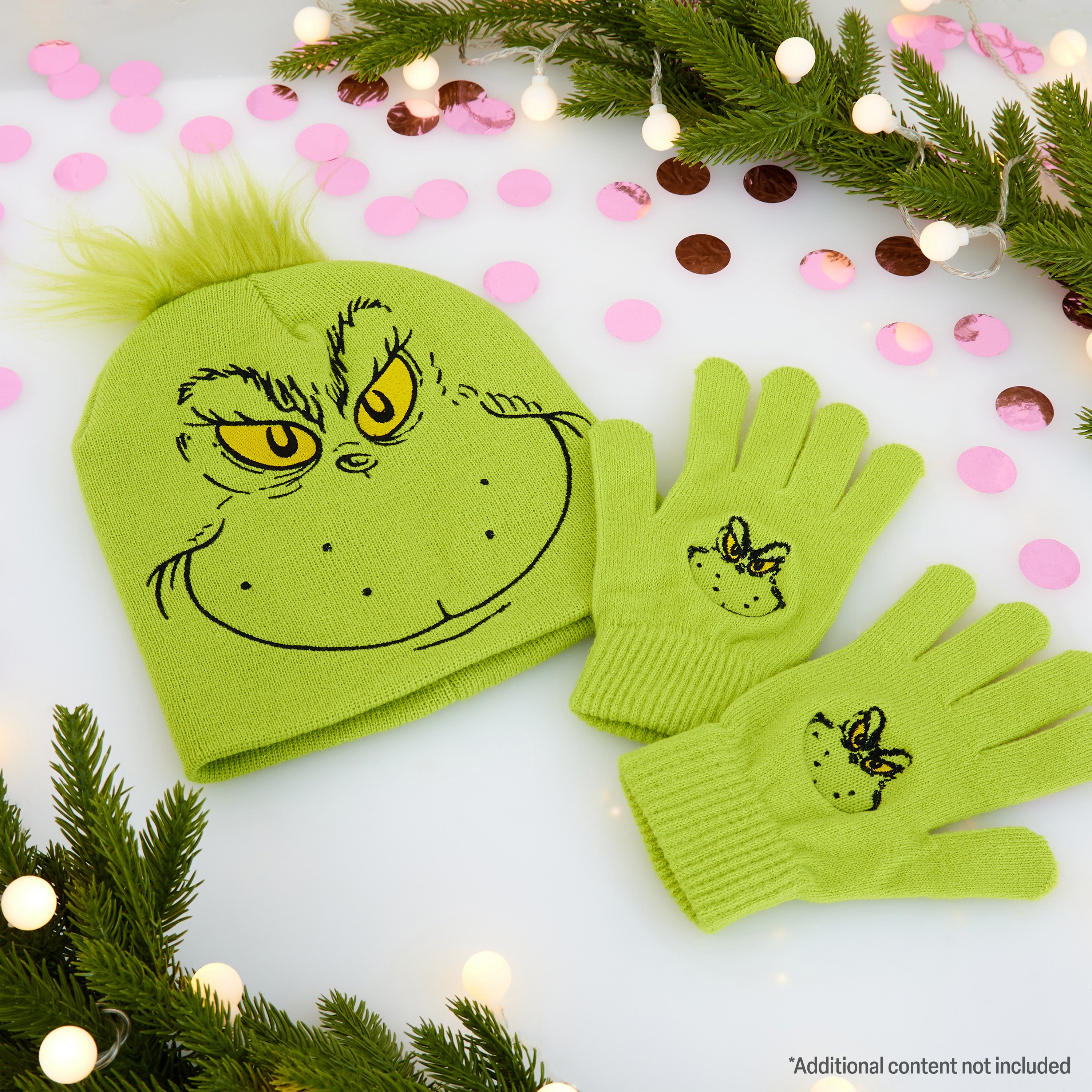 The Grinch Hat Scarf and Gloves Ladies Winter Accessories, Funny Hat Hand Warmer Long Hat Mitten - Gifts for Her - Get Trend
