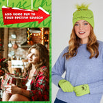 The Grinch Hat Scarf and Gloves Ladies Winter Accessories, Funny Hat Hand Warmer Long Hat Mitten - Gifts for Her - Get Trend