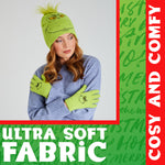 The Grinch Hat Scarf and Gloves Ladies Winter Accessories, Funny Hat Hand Warmer Long Hat Mitten - Gifts for Her - Get Trend