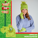 The Grinch Hat Scarf and Gloves Ladies Winter Accessories, Funny Hat Hand Warmer Long Hat Mitten - Gifts for Her - Get Trend