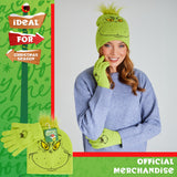 The Grinch Hat Scarf and Gloves Ladies Winter Accessories, Funny Hat Hand Warmer Long Hat Mitten - Gifts for Her - Get Trend