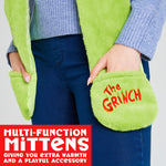 The Grinch Hat Scarf and Gloves Ladies Winter Accessories, Funny Hat Hand Warmer Long Hat Mitten - Gifts for Her - Get Trend
