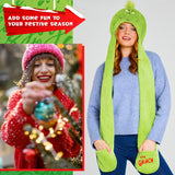 The Grinch Hat Scarf and Gloves Ladies Winter Accessories, Funny Hat Hand Warmer Long Hat Mitten - Gifts for Her - Get Trend