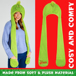 The Grinch Hat Scarf and Gloves Ladies Winter Accessories, Funny Hat Hand Warmer Long Hat Mitten - Gifts for Her - Get Trend