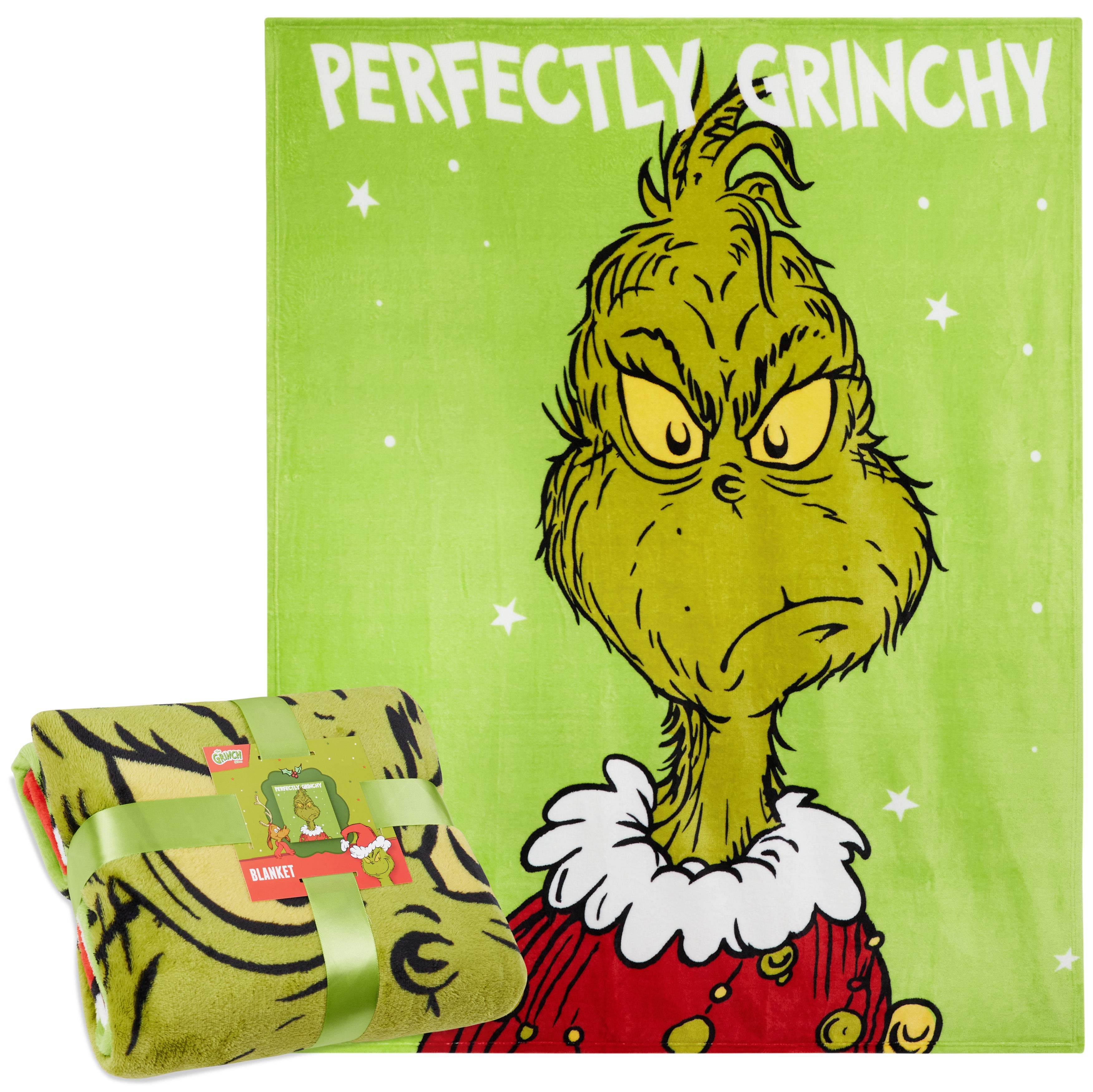 The Grinch Fleece Bed Blanket, Soft Bed Throw 150 x 130cm - Festive Gifts - Get Trend