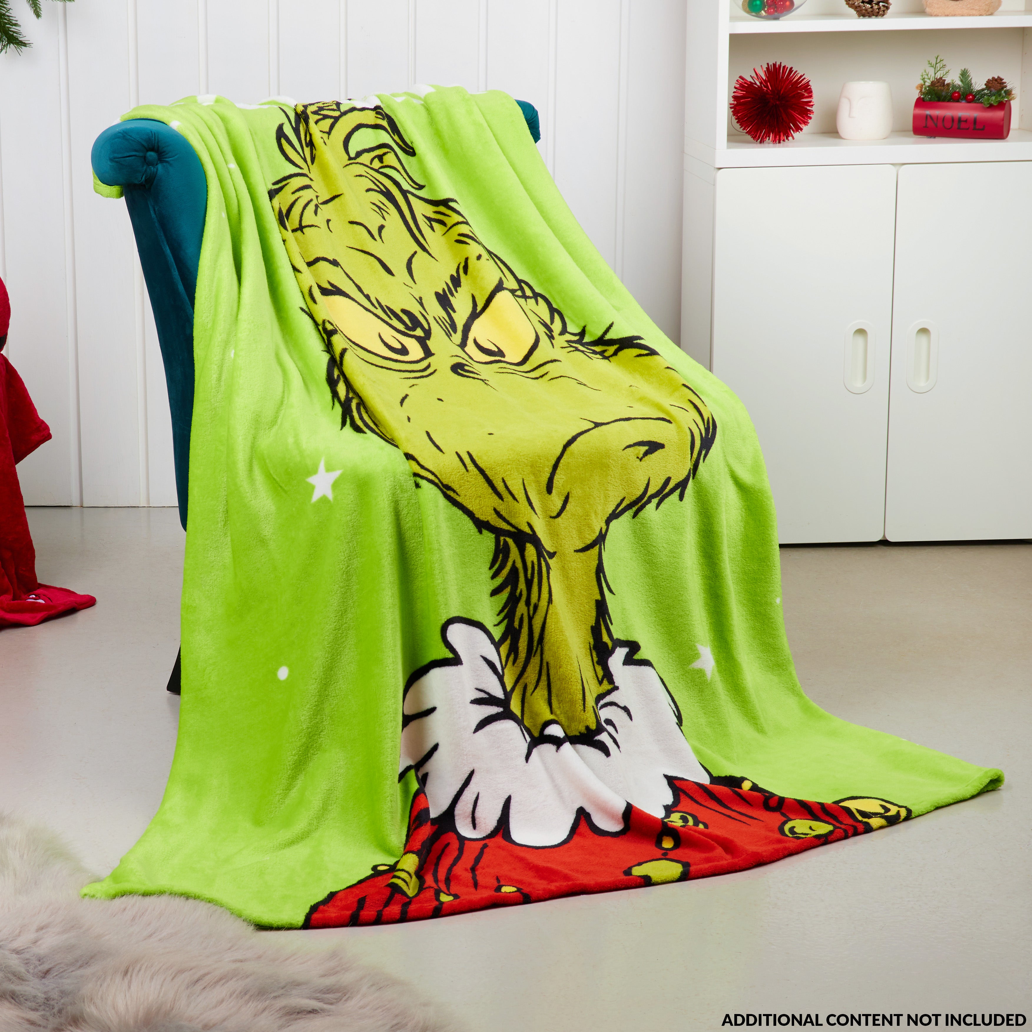 The Grinch Fleece Bed Blanket, Soft Bed Throw 150 x 130cm - Festive Gifts - Get Trend