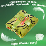 The Grinch Fleece Bed Blanket, Soft Bed Throw 150 x 130cm - Festive Gifts - Get Trend