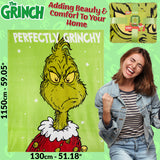 The Grinch Fleece Bed Blanket, Soft Bed Throw 150 x 130cm - Festive Gifts - Get Trend