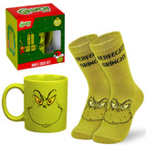 The Grinch Mug and Socks Gift Set Calf Socks and 340ml Mug - Gifts for Her - Get Trend