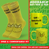 The Grinch Mug and Socks Gift Set Calf Socks and 340ml Mug - Gifts for Her - Get Trend