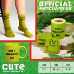 The Grinch Mug and Socks Gift Set Calf Socks and 340ml Mug - Gifts for Her - Get Trend