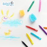 Bluey Bath Crayons Colouring Set 10 Water Crayons 2 Sponges Bath Toys for Kids - Get Trend
