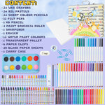 Bluey Kids Painting Supplies Set, 140 Plus Pieces Travel Art Supplies in Case - Kids Gifts (Blue Case) - Get Trend