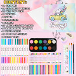 Peanuts Snoopy Kids Colouring Set 140 Plus Pieces Travel Art Supplies Kids Gifts - Get Trend