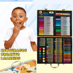 Pokemon Art Supplies Set with Colouring Pencils Felt Tip Pens Watercolour Paints Wax Crayons for Drawing Painting Set Pikachu Travel Art Set Anime Gifts (Black/Red) - Get Trend