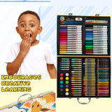 Pokemon Art Supplies Set with Colouring Pencils Felt Tip Pens Watercolour Paints Wax Crayons for Drawing Painting Set Pikachu Travel Art Set Anime Gifts (Black/Red) - Get Trend