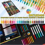 Pokemon Art Supplies Set with Colouring Pencils Felt Tip Pens Watercolour Paints Wax Crayons for Drawing Painting Set Pikachu Travel Art Set Anime Gifts (Black/Red) - Get Trend