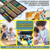 Pokemon Art Supplies Set with Colouring Pencils Felt Tip Pens Watercolour Paints Wax Crayons for Drawing Painting Set Pikachu Travel Art Set Anime Gifts (Black/Red) - Get Trend