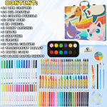 Pokemon Art Supplies Set with Colouring Pencils Felt Tip Pens Watercolour Paints Wax Crayons for Drawing Painting Set Pikachu Travel Art Set Anime Gifts (Black/Red) - Get Trend
