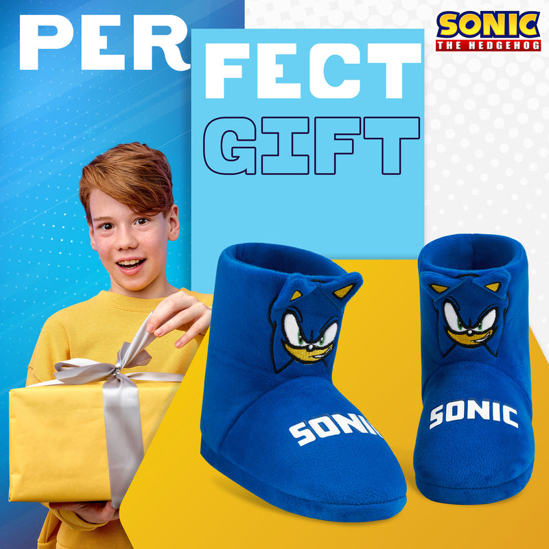 Sonic The Hedgehog Boys Slippers - Warm 3D Kids Slippers - Get Trend