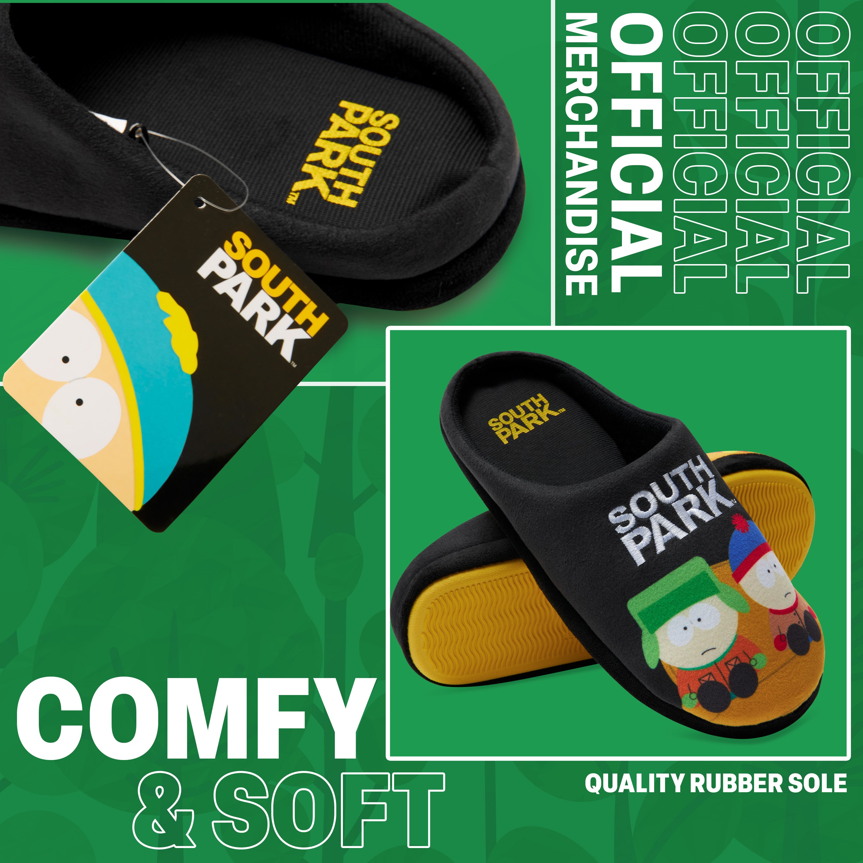 South Park Mens Mule Slippers, Non Slip Cosy - Get Trend