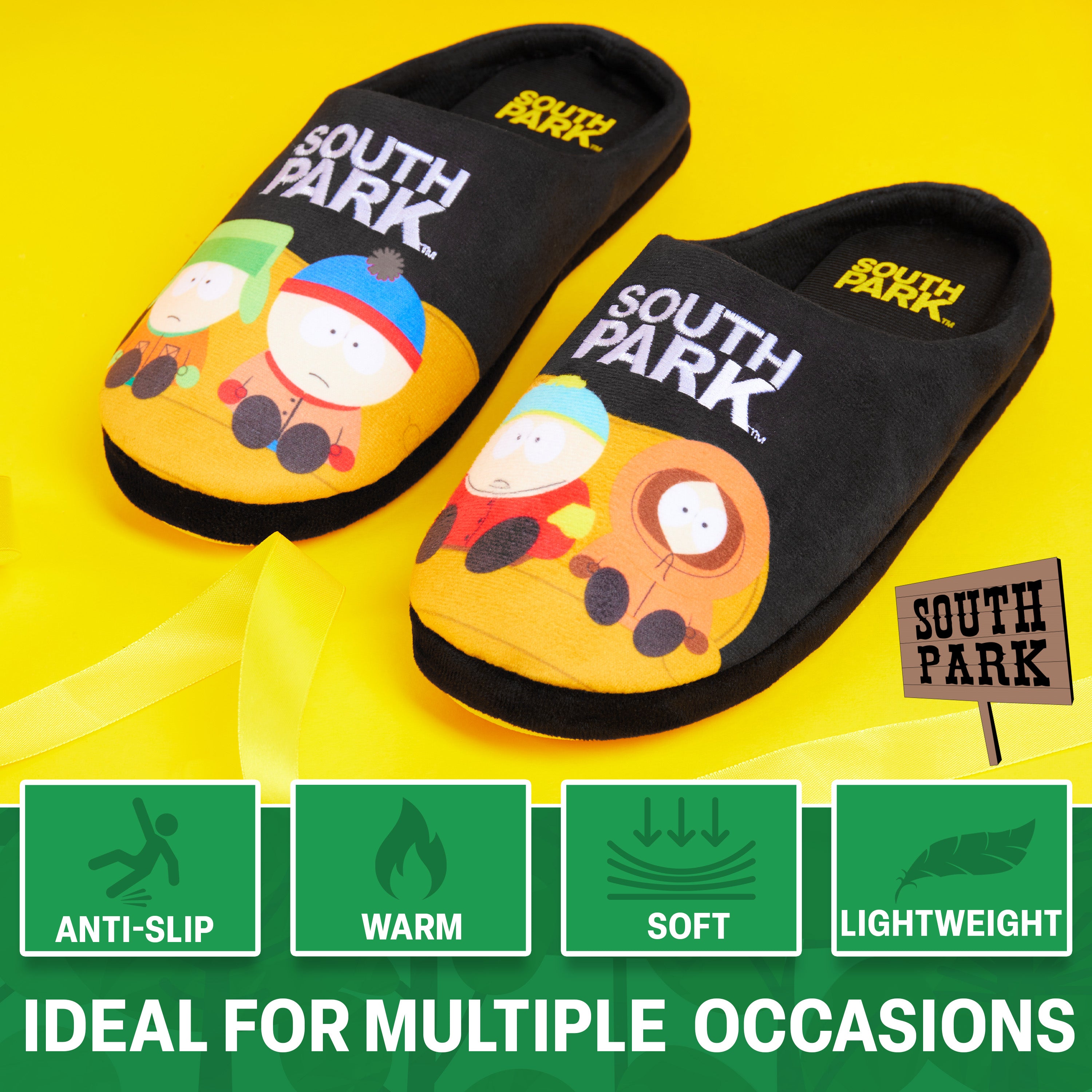 South Park Mens Mule Slippers, Non Slip Cosy - Get Trend