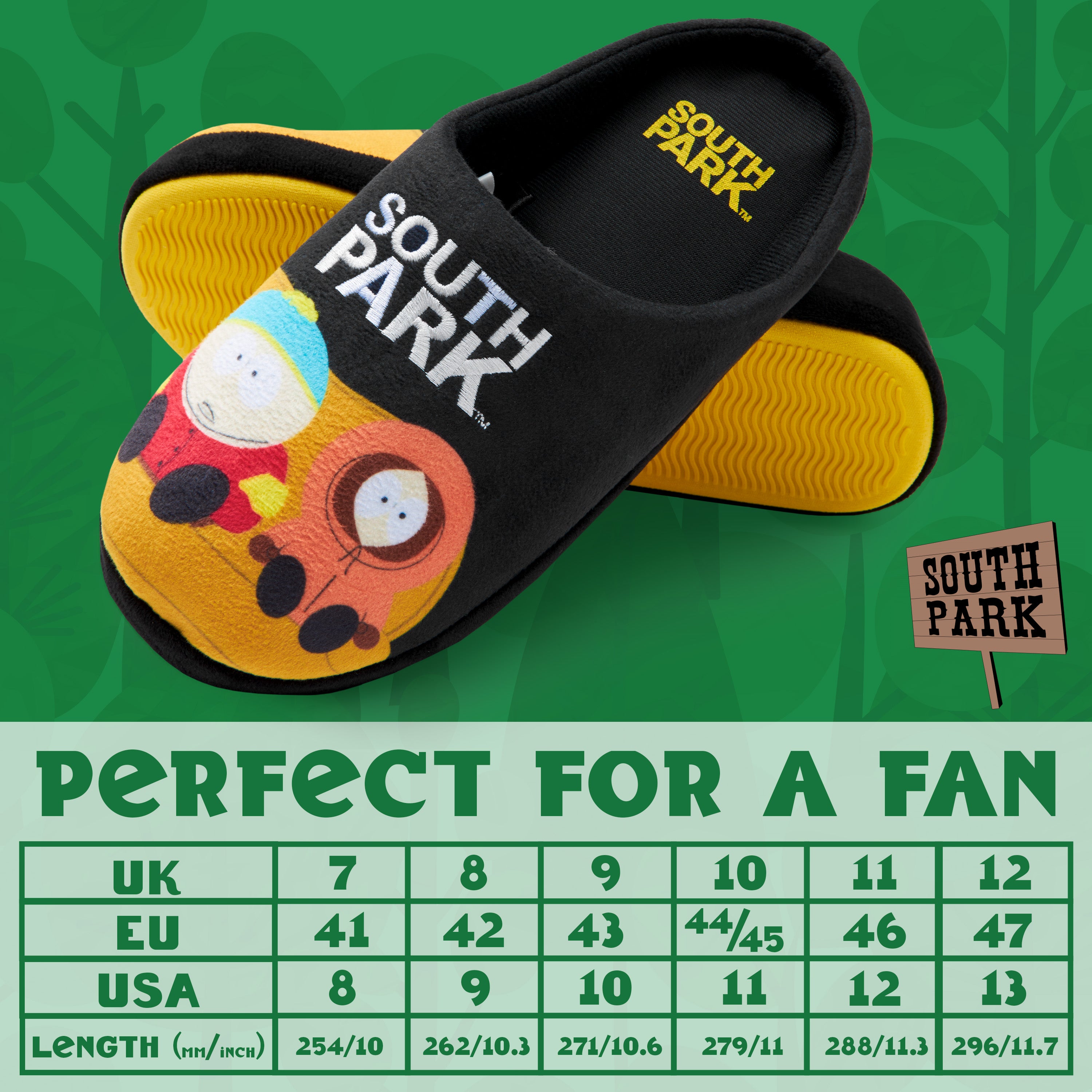 South Park Mens Mule Slippers, Non Slip Cosy - Get Trend