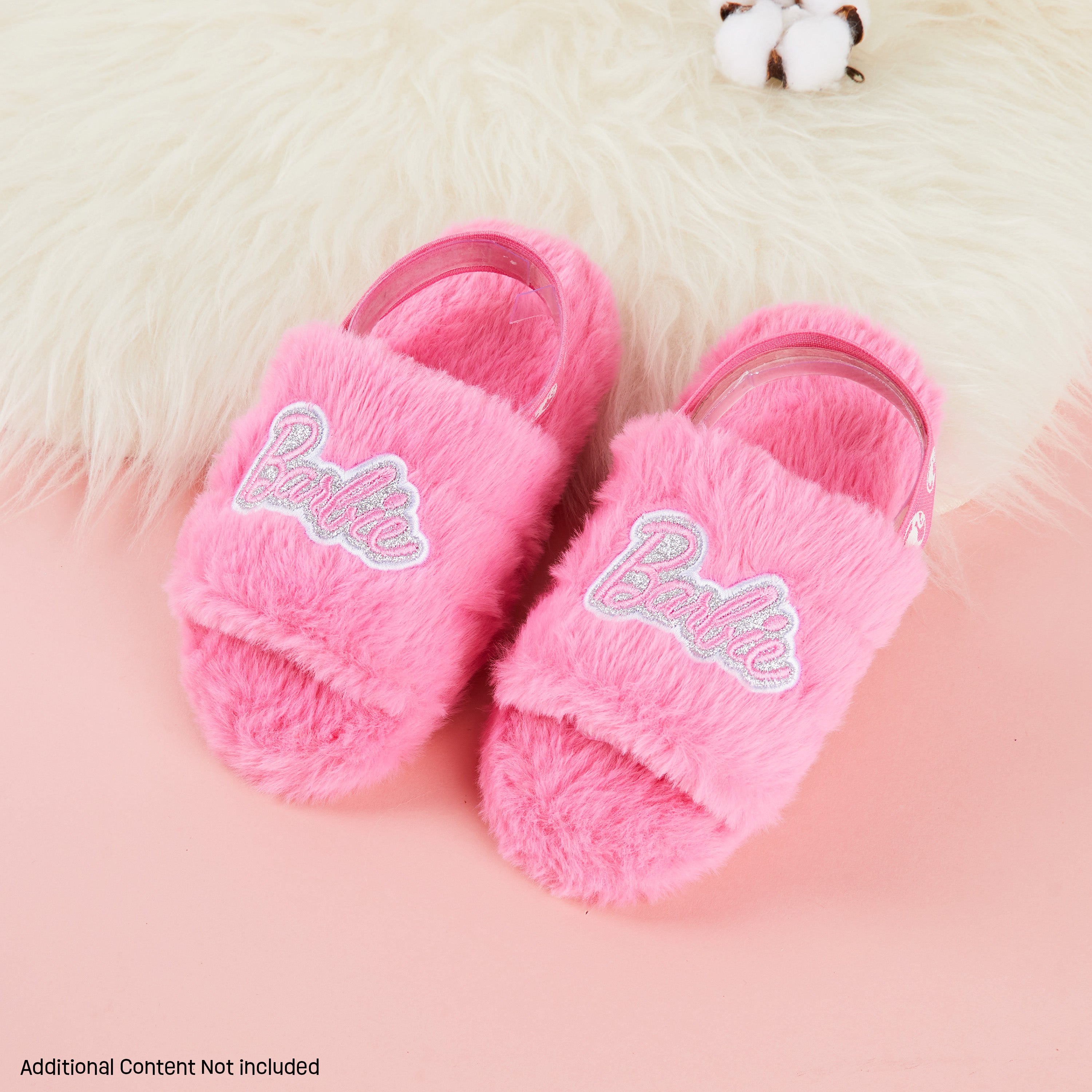 Barbie Women's Fluffy Slippers, Comfy Mule House Shoes - Cosy Gifts for Her - Get Trend