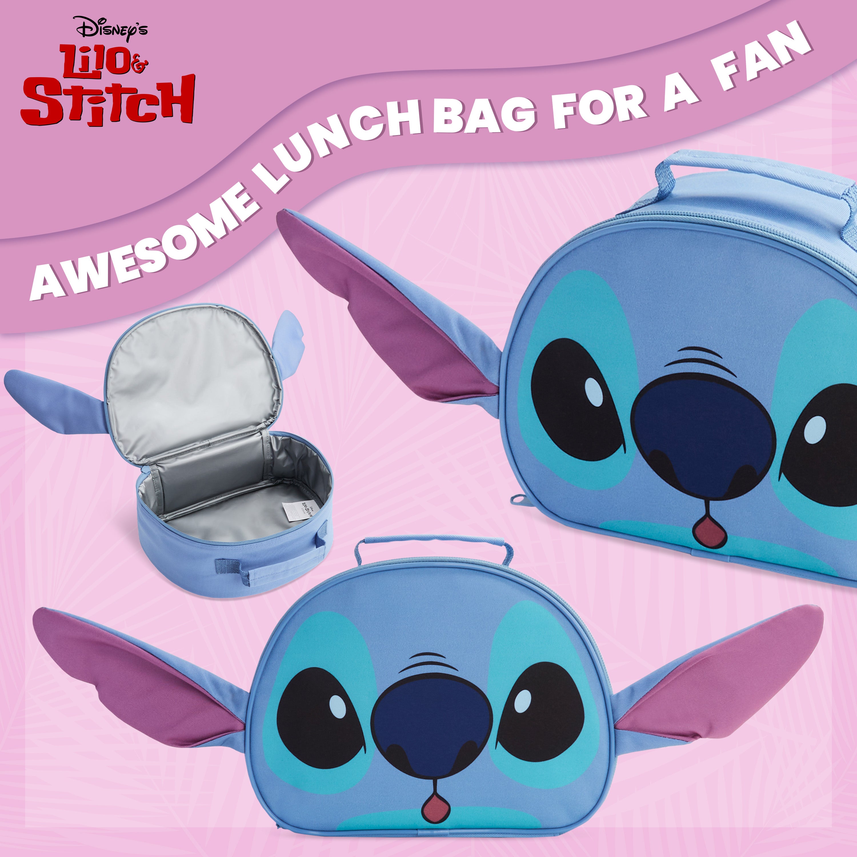 Disney Stitch Kids Lunch Bag with Insulated Lining, Lunch Cooler Bag for School  (Blue 3D) - Get Trend