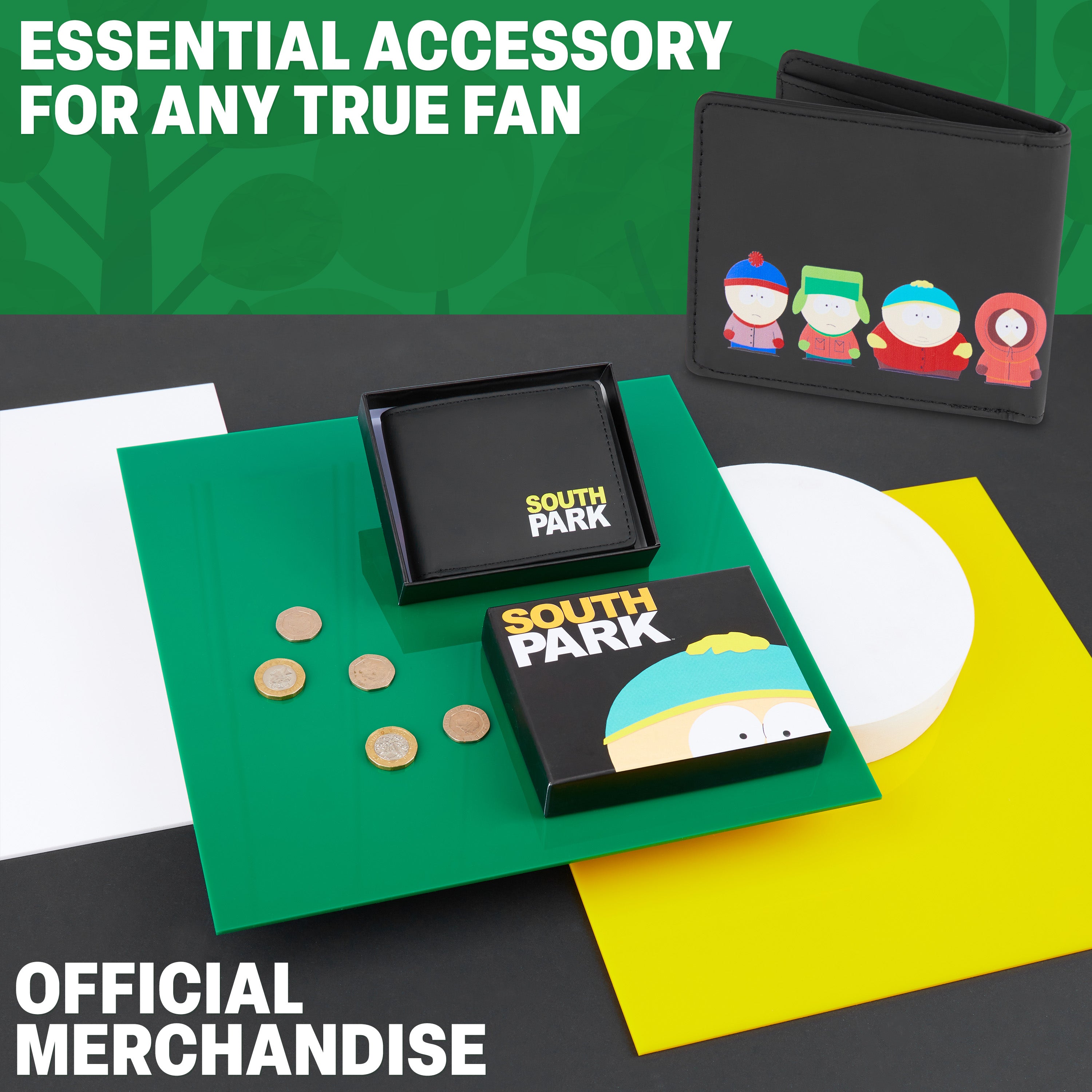 South Park Bifold Wallet for Men, Slim with ID & Card Slots Cash Compartment - Get Trend