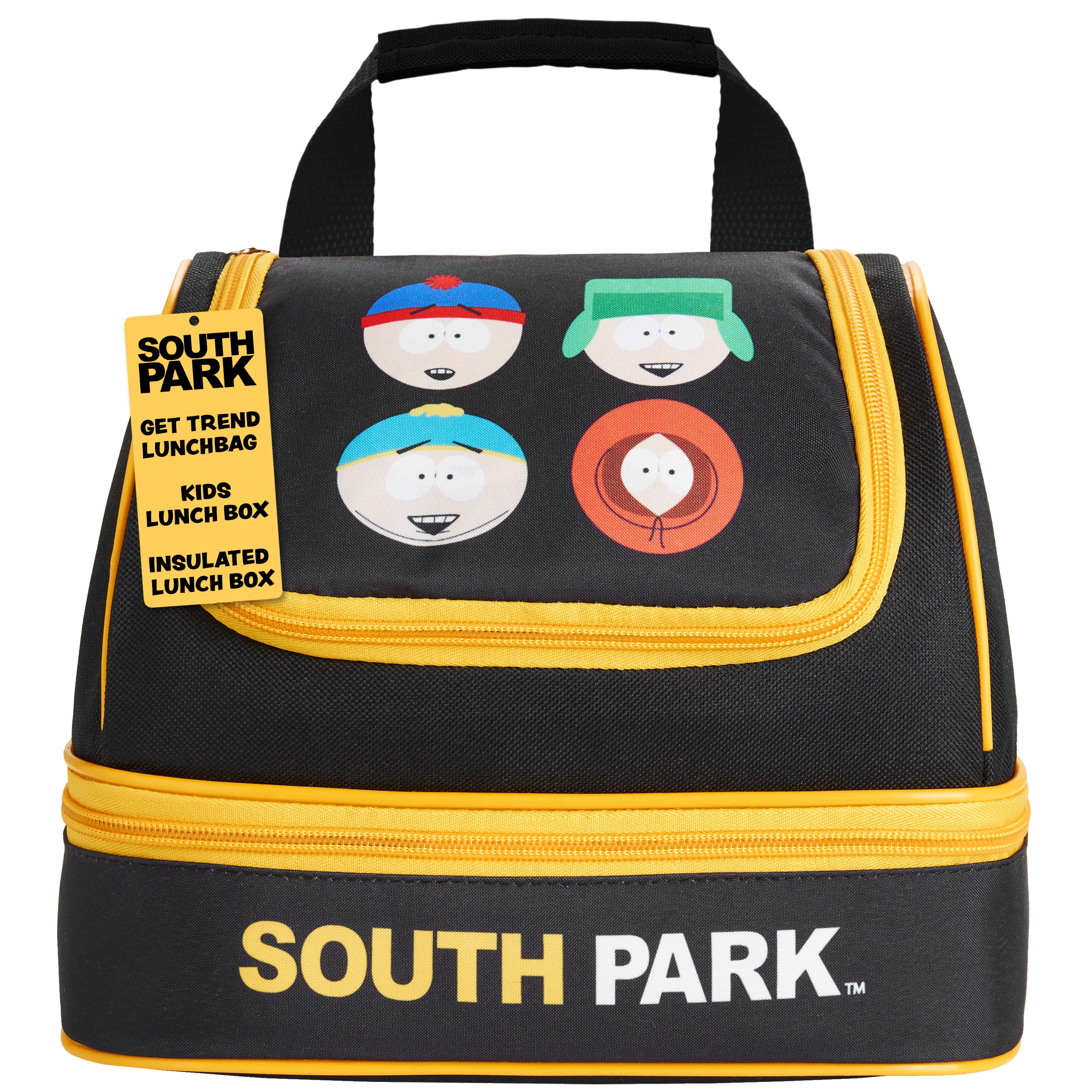 Get Trend South Park Lunch Bag for Teens Adults Stan Kenny Insulated Lunch Box Compartments Double Decker Snacks Food Carrier Work Travel Picnic Cooler Bag (Black South Park) - Get Trend
