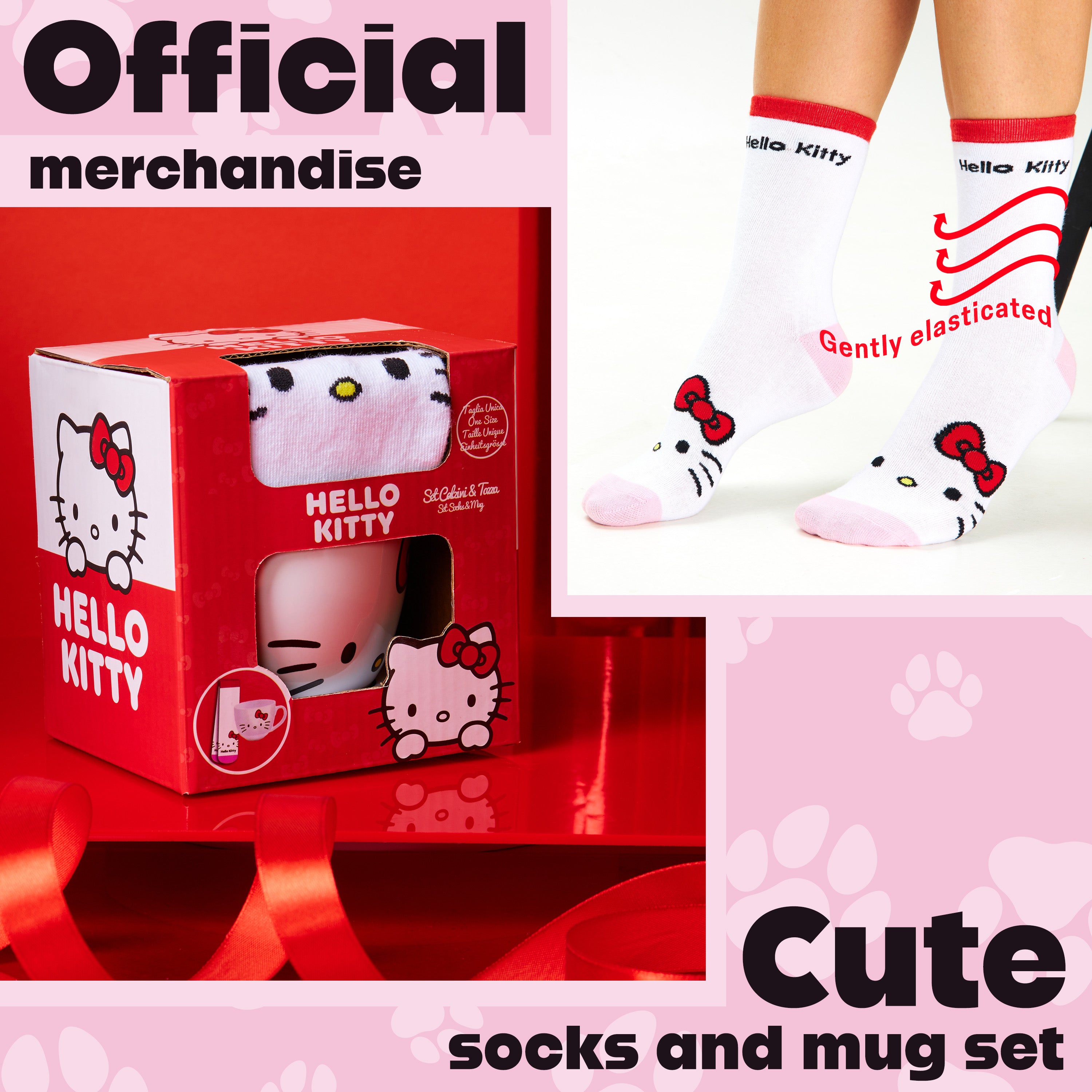 Hello Kitty Mug and Socks Gift Set for Women Calf Socks and Mug - Womens Gifts - Get Trend
