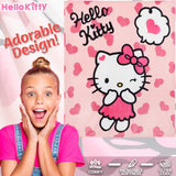 Hello Kitty Soft Fleece Bed Blanket, Cosy Bed Throw 150 x 130cm - Gifts for Her - Get Trend